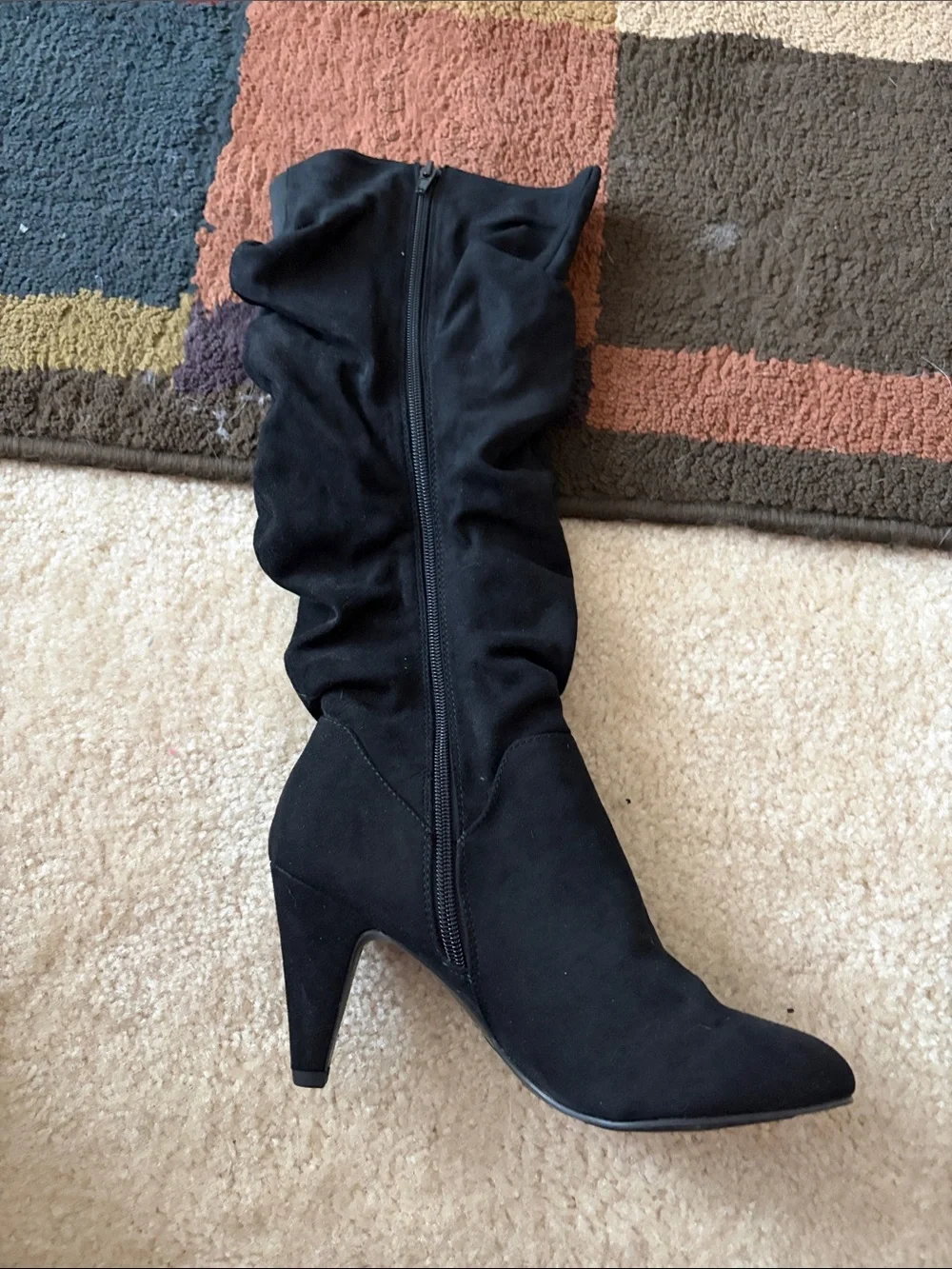 Worthington Black Over-the-Knee Slouchy Heeled Boots